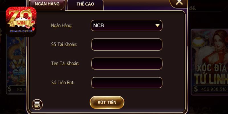 Rút tiền về tài khoản ngân hàng cực dễ dàng